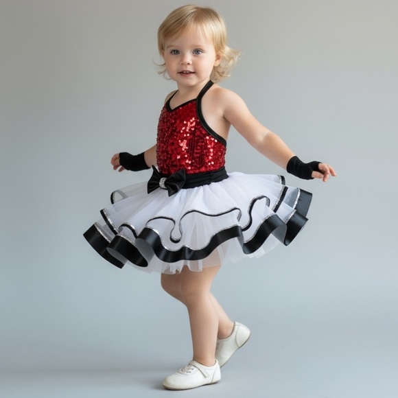 Girls dance tutu / flower girl dress Christmas dress kids XS - Picture 2 of 6